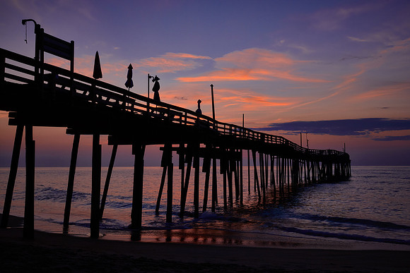 Sunrise over Avon Fishing Pier, Hatteras Island, Outer Banks, North Carolina