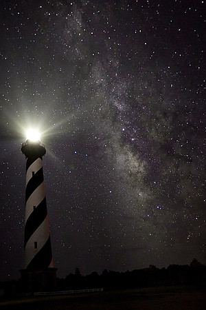 Cape Hatteras Lighthouse and Milky Way galaxy, Outer Banks, North Carolina