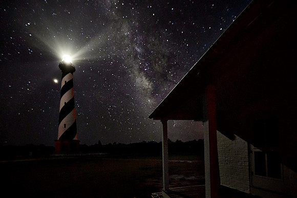 Cape Hatteras Lighthouse and Milky Way galaxy, Outer Banks, North Carolina