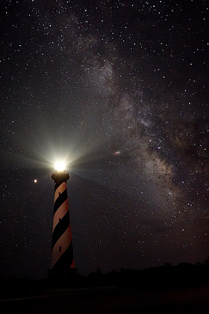 Cape Hatteras Lighthouse and Milky Way galaxy, Outer Banks, North Carolina