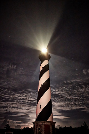 Lightning storm at Cape Hatteras Lighthouse, Outer Banks, North Carolina