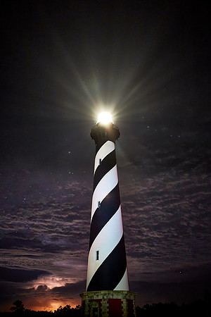 Lightning storm at Cape Hatteras Lighthouse, Outer Banks, North Carolina