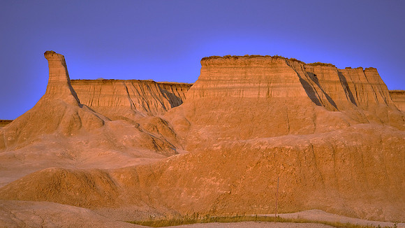 Sunset near White River Valley Overlook, Badlands National Park, SD