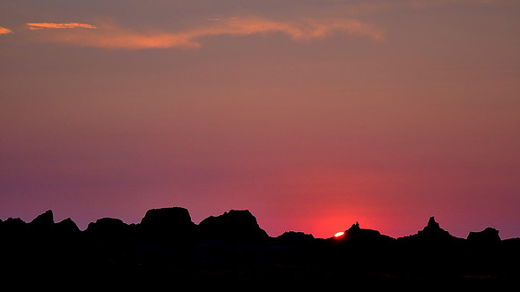 Sunset near White River Valley Overlook, Badlands National Park, SD