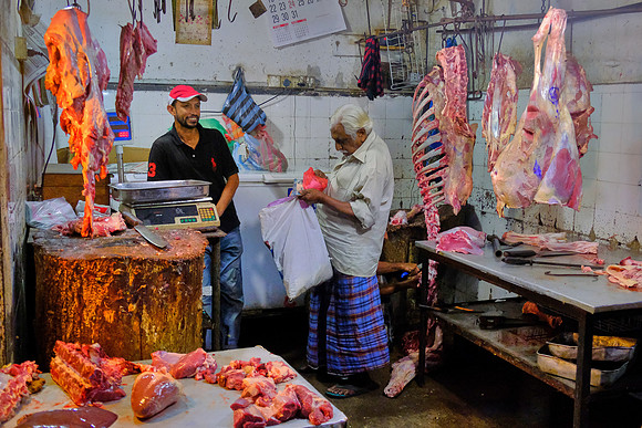 Street meat market in Kandy, Sri Lanka (fresh - never frozen)