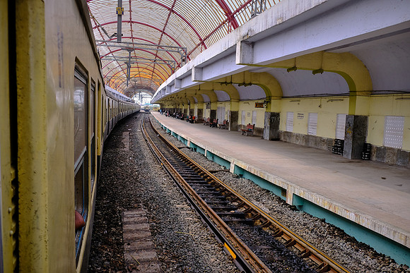 On the train in Chennai (formerly Madras), India.