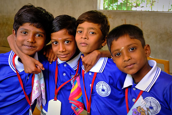 Indian farming village school children.