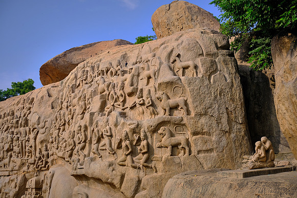 Descent of the Ganges is a monument at Mamallapuram, on the Coromandel Coast of the Bay of Bengal, in the Kancheepuram district of the state of Tamil Nadu, India.