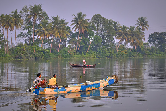 Fisherman on Kerala Backwater