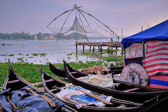 Chinese fishing net, Kochi, India.