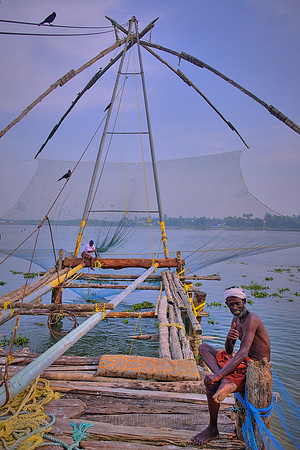 Chinese fishing net, Kochi, India.