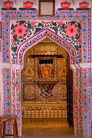 Interior shrine in the City Palace, Udaipur, Rajasthan, India.