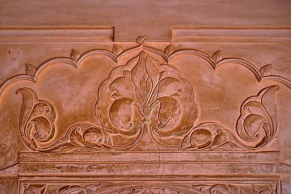 Delicately carved marble in the City Palace, Udaipur, Rajasthan, India.