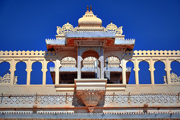 The palace complex has been built entirely in granite and marble.City Palace, Udaipur, Rajasthan, India.