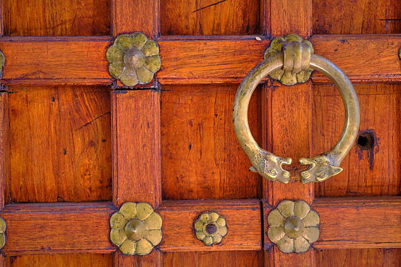 Front door, City Palace, Udaipur, Rajasthan, India.