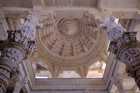 Construction lasted fifty years and required over 2,500 workers. Ranakpur Jain Temple, Rajasthan, India.