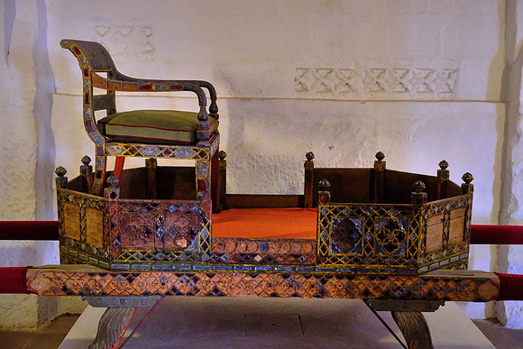 Elephant saddle, Mehrangarh Fort, Jodhpur, Rajasthan, India.