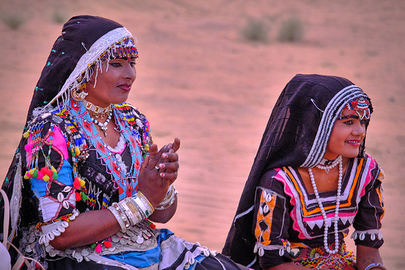 Musical and dance troupe in rural Rajasthan, India.