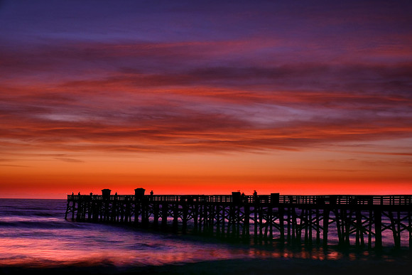 Sunrise over Flagler Fishing Pier, Flagler, Florida