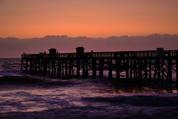 Sunrise over Flagler Fishing Pier, Flagler, Florida