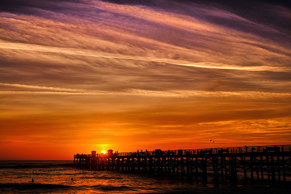 Sunrise over Flagler Fishing Pier, Flagler, Florida