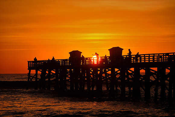 Sunrise over Flagler Fishing Pier, Flagler, Florida