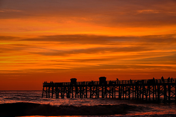 Sunrise over Flagler Fishing Pier, Flagler, Florida