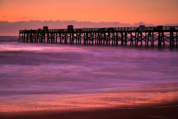 Sunrise over Flagler Fishing Pier, Flagler, Florida