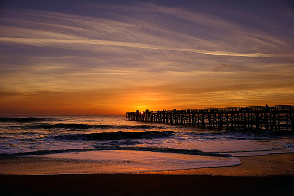 Sunrise over Flagler Fishing Pier, Flagler, Florida