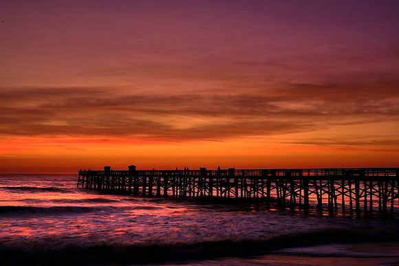 Sunrise over Flagler Fishing Pier, Flagler, Florida