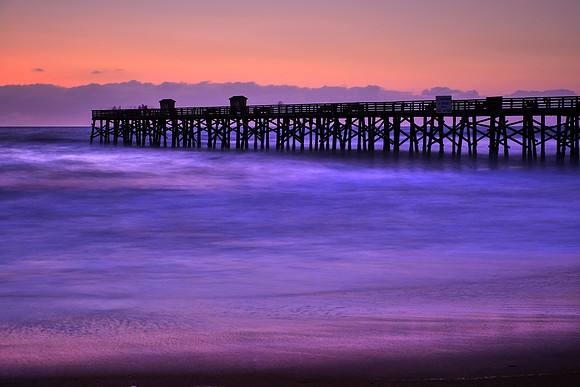 Sunrise over Flagler Fishing Pier, Flagler, Florida