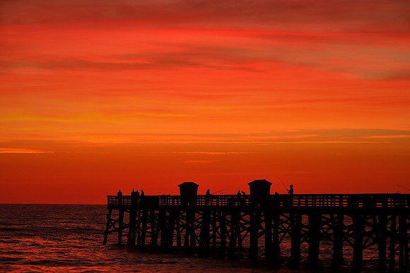 Sunrise over Flagler Fishing Pier, Flagler, Florida