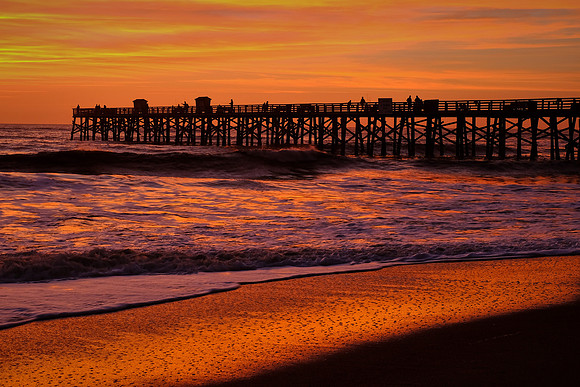 Sunrise over Flagler Fishing Pier, Flagler, Florida