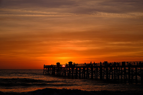 Sunrise over Flagler Fishing Pier, Flagler, Florida