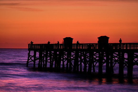 Sunrise over Flagler Fishing Pier, Flagler, Florida