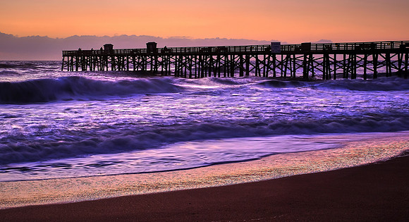 Sunrise over Flagler Fishing Pier, Flagler, Florida