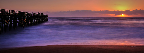 Sunrise over Flagler Fishing Pier, Flagler, Florida