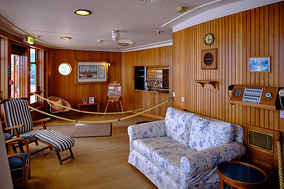 The Queen's private space at the front of the ship where she took breakfast and tea.