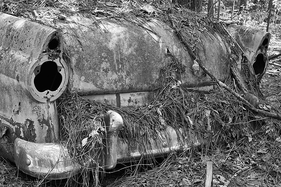 Old Car City, White, Georgia in Black and White