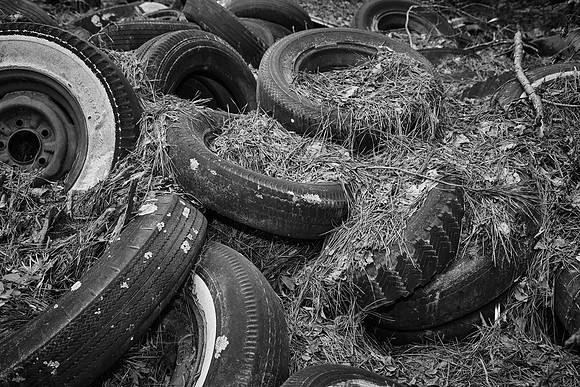Old Car City, White, Georgia in Black and White