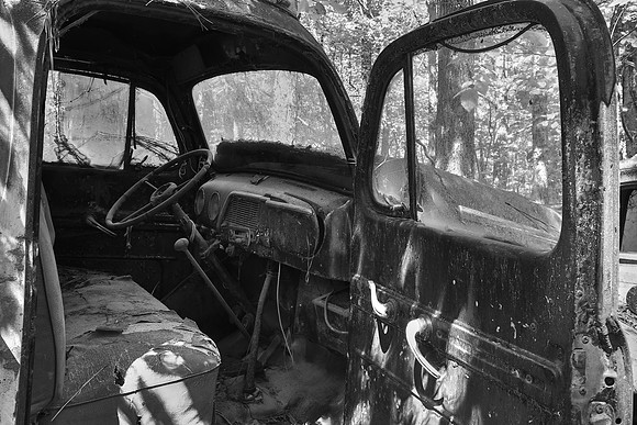 Old Car City, White, Georgia in Black and White