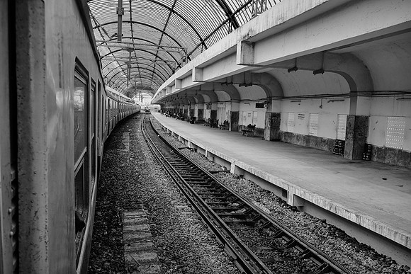 On the train in Chennai (formerly Madras), India.