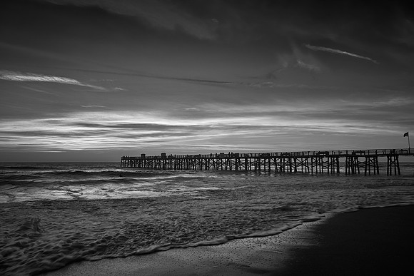 Sunrise over Flagler Beach fishing pier, Flagler Beach, FL