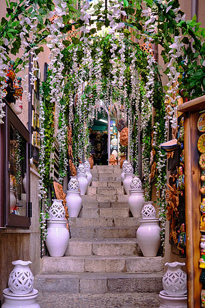 Back streets of Taormina, Sicily.