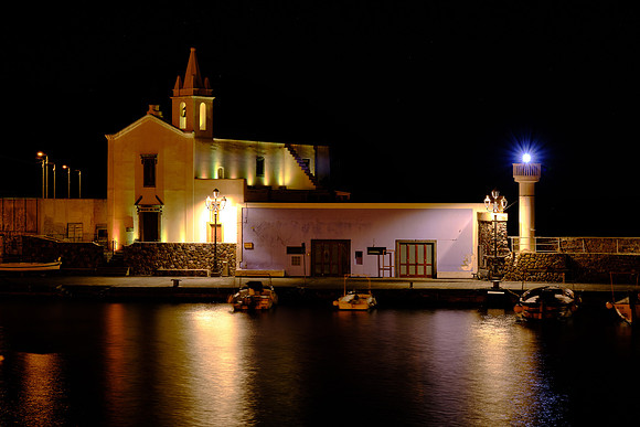 Lipari church by the local harbor.
