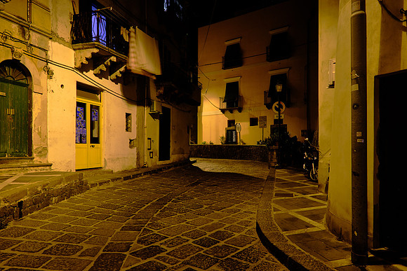Lipari back streets by night.