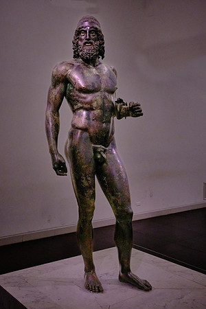 The Bronzes of Riace are Greek bronze statues of warriors cast about 460 BC.