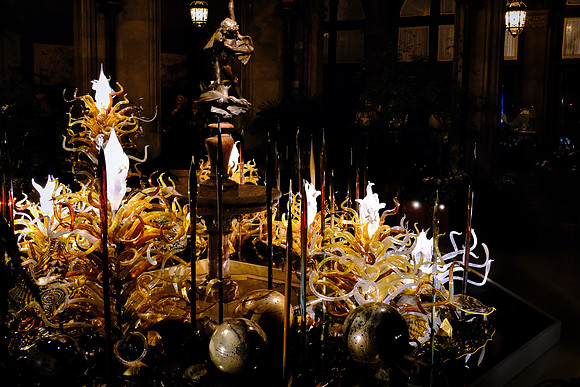 Dale Chihuly at the Biltmore Estate in the night, Asheville, NC