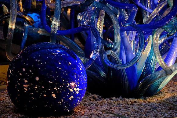 Dale Chihuly at the Biltmore Estate in the night, Asheville, NC