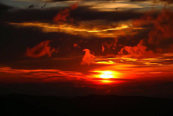 Sunrise, Pounding Mill Overlook,  Blue Ridge Parkway, North Carolina.